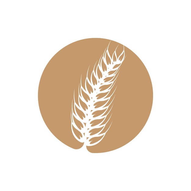 小麦のロゴ シンプルな農家の庭のデザイン ベクトル テンプレート シルエット イラスト