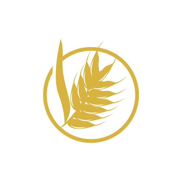 Пшеница Логотип Простой Фермер Сад Дизайн Вектор Шаблон Силуэт Иллюстрации