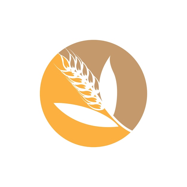wheat logo simple farmer garden design vector template silhouette illustration
