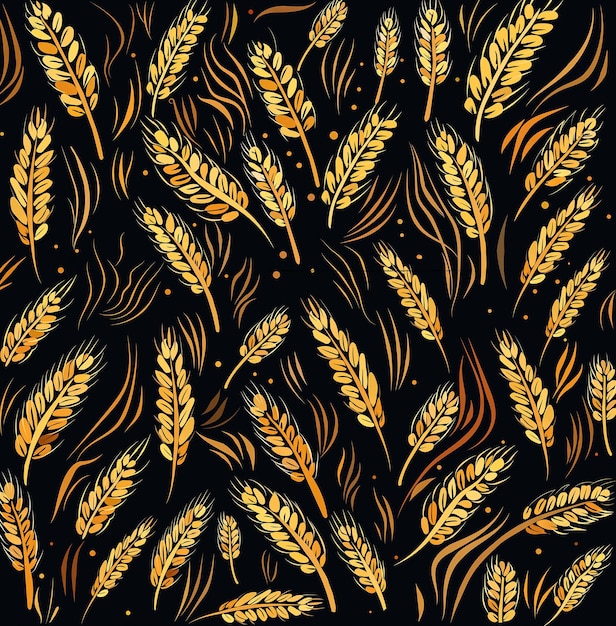 Vector wheat pattern for a bakery shop