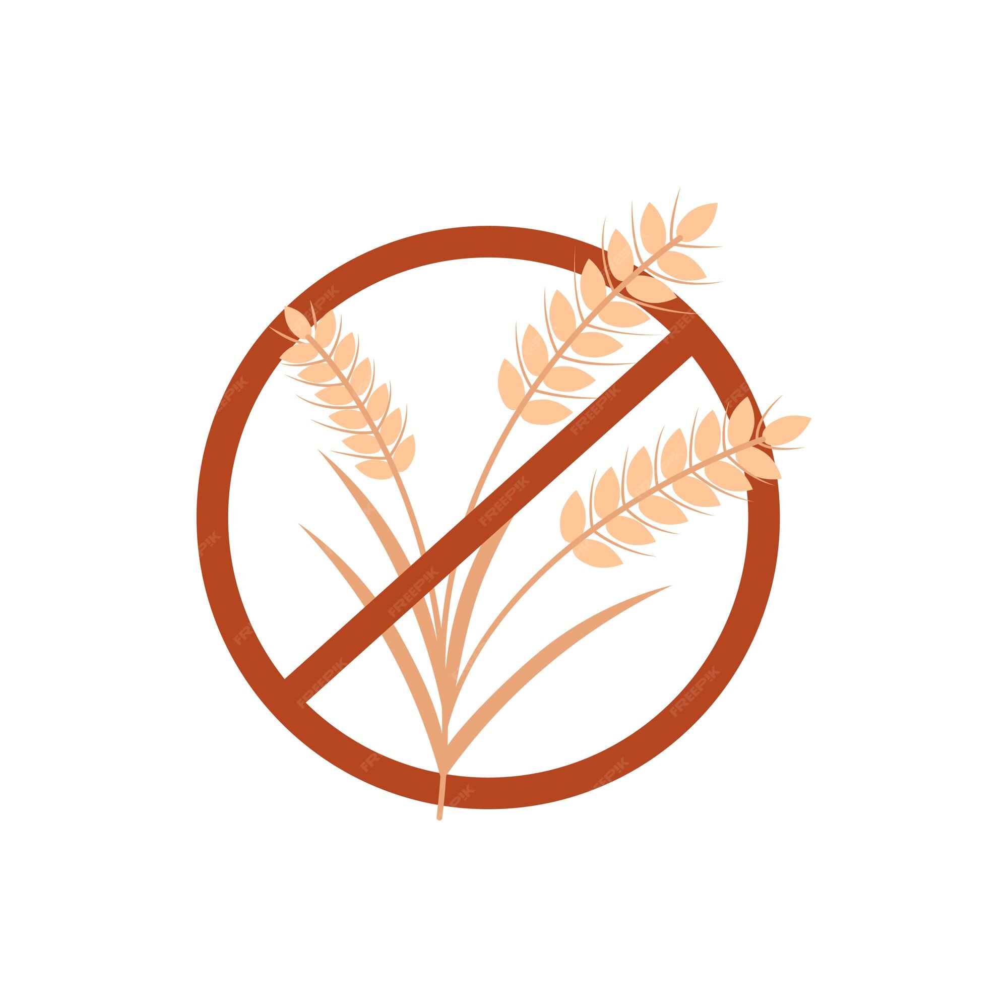 Premium Vector | Wheat in red crossed circle icon