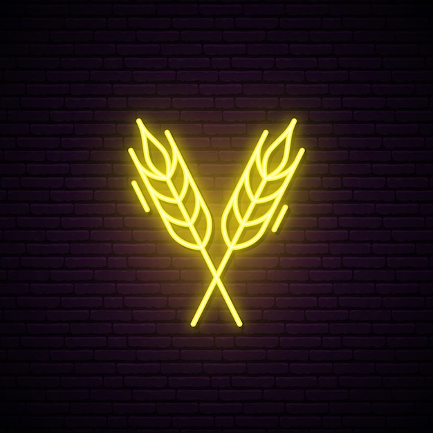 Wheat spikes insegna al neon.