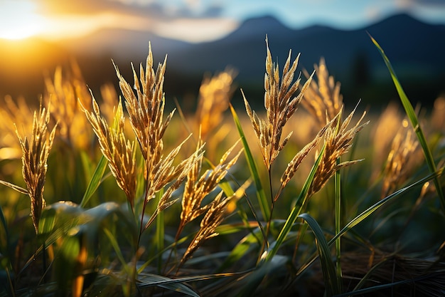 Vettore simbolo del campo di grano della bandiera dell'ucraina il colore giallo-blu del cielo e del pane