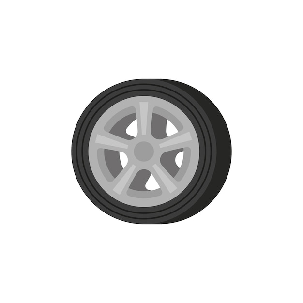 wheel drive tire car in flat style vector