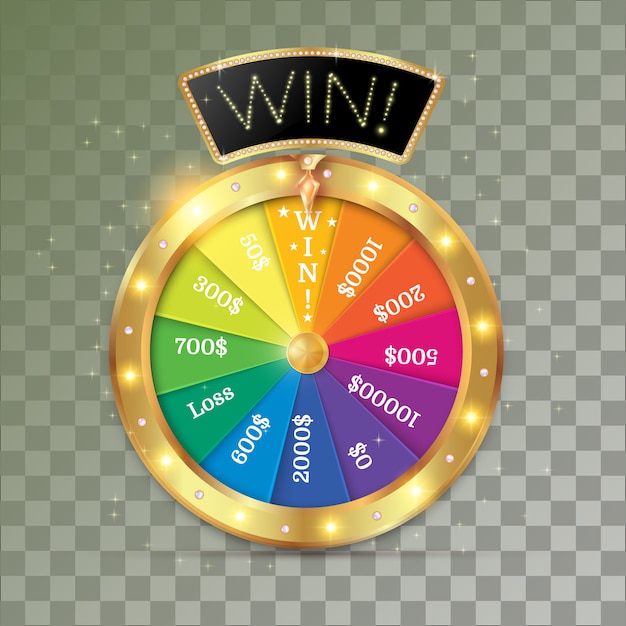 Vector wheel of fortune 3d object.