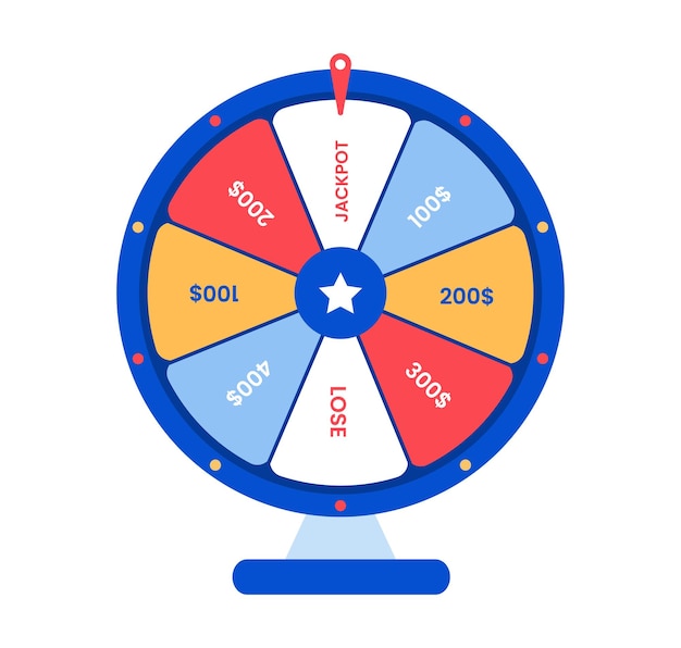 Vettore sfondo della ruota della fortuna illustrazione vettoriale della roulette fortunata concetto di casinò online