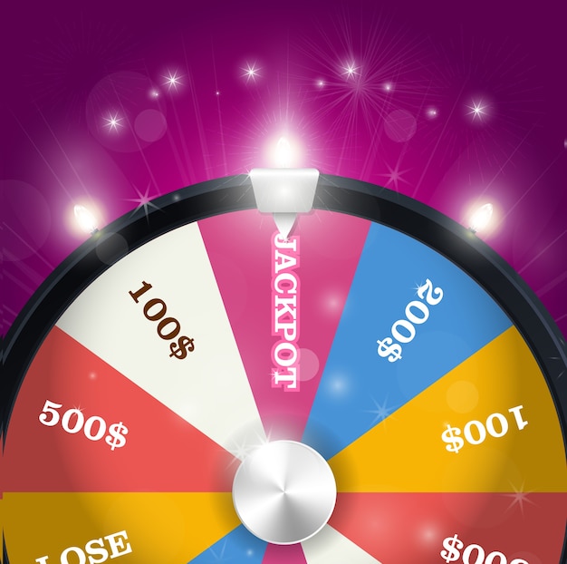 Wheel of fortune - jackpot  sector, lottery win concept