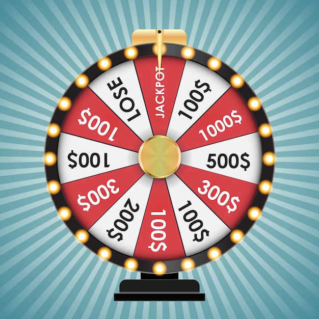 Vector wheel of fortune, lucky icon.