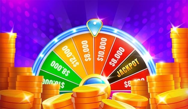 Vector wheel fortune. spinning fortune wheel, lucky roulette