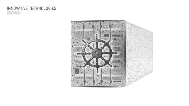 Wheel helm on container computer developer app concept business digital open source program data cod