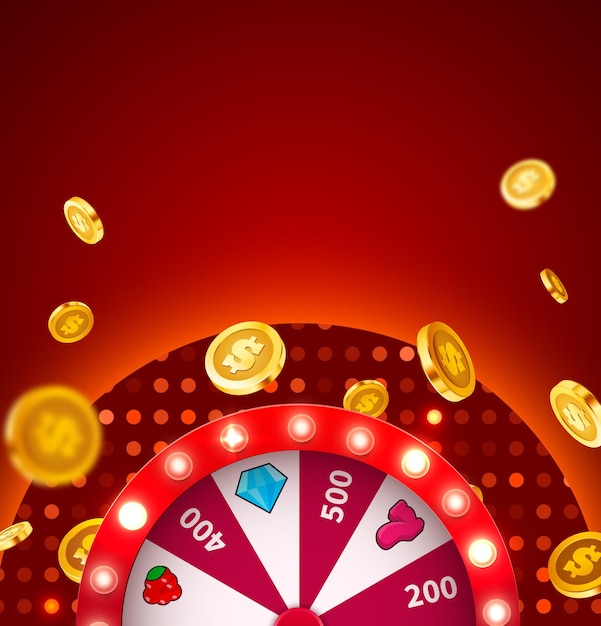 Wheel of luck or fortune Gamble chance leisure Colorful gambling wheel Online casino Banner for internet casino Big win concept