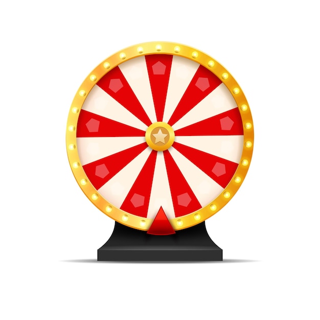 Vector wheel of fortune loterij geluk illustratie. casino kansspel. win fortuin roulette. gok kans vrije tijd.
