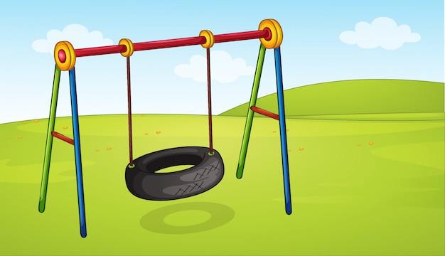 A wheel swing in the park