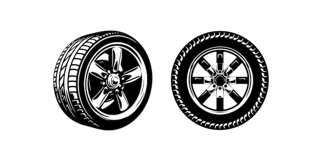 Vector wheel tires icon set vector illustration design