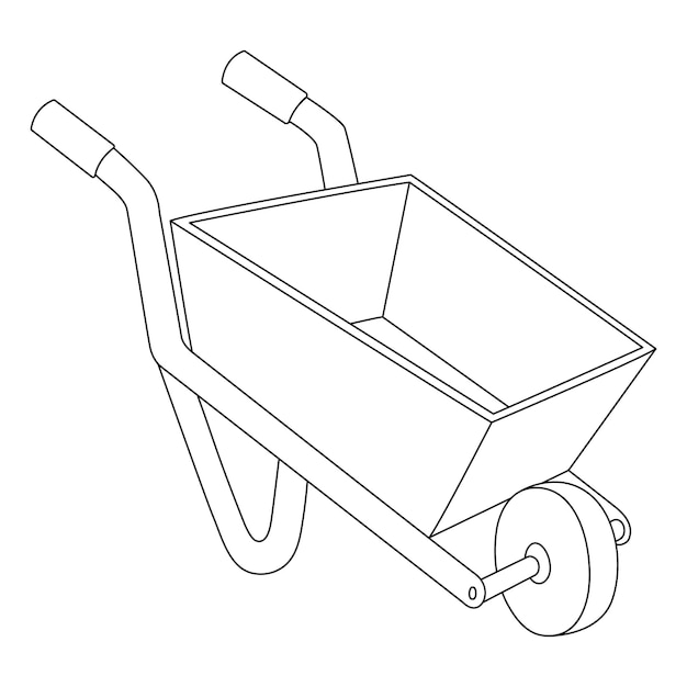 ベクトル 子供のために分離された手押し車のぬりえ