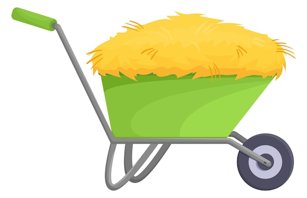 wheelbarrow full of hay farm dry grass transport