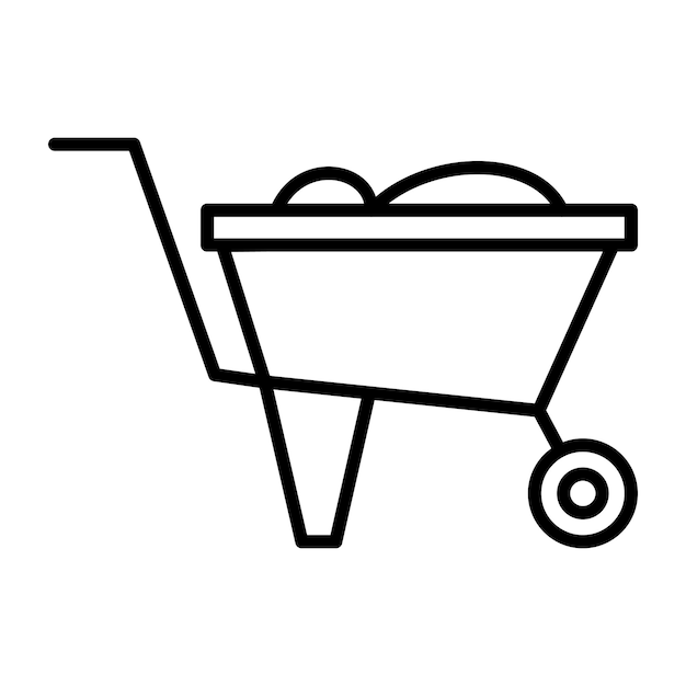 Wheelbarrow Line Illustration