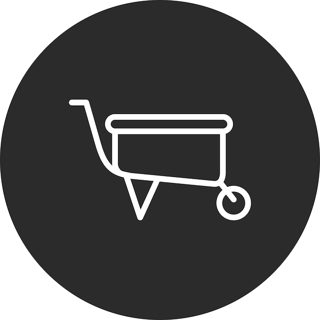 インジニアリングアイコンセットのホイールバローベクトルアイコンのイラスト