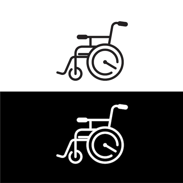 Wheelchair flat icon Vector wheelchair icon on white background Line with Editable Stroke