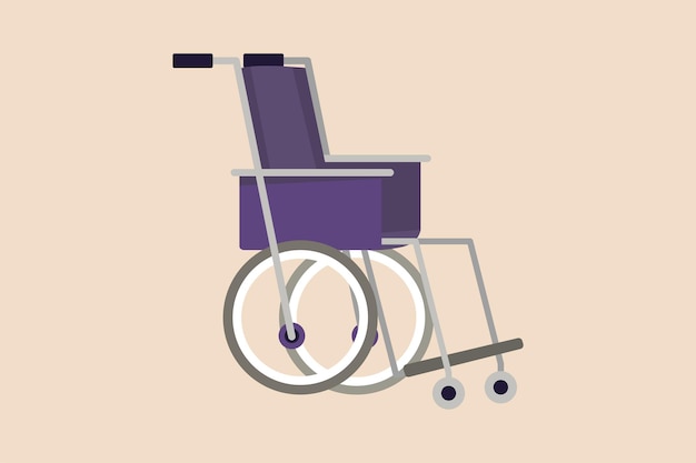 Wheelchair in the hospital Medical equipment concept Colored flat graphic vector illustration isolated
