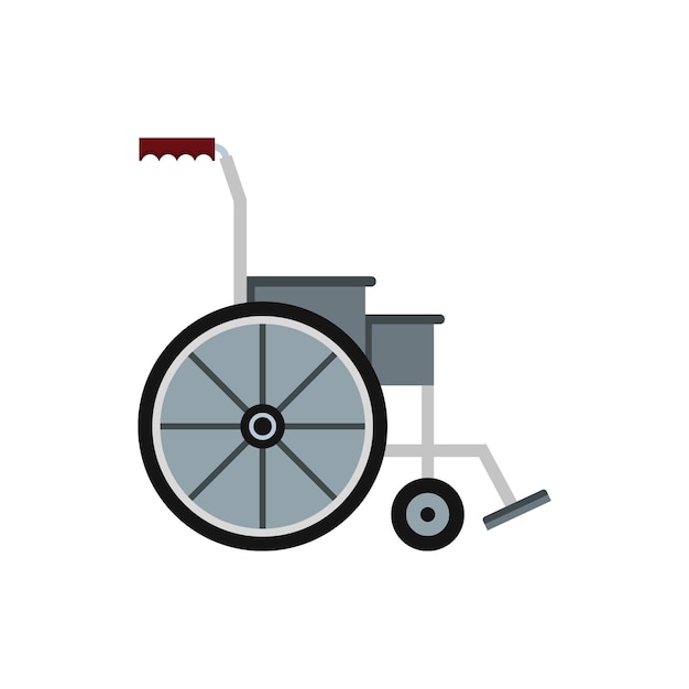 白い背景にフラット スタイルの車椅子のアイコン