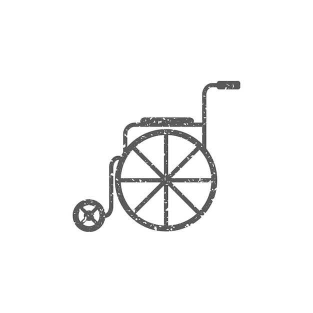 Wheelchair icon in grunge texture vector illustration