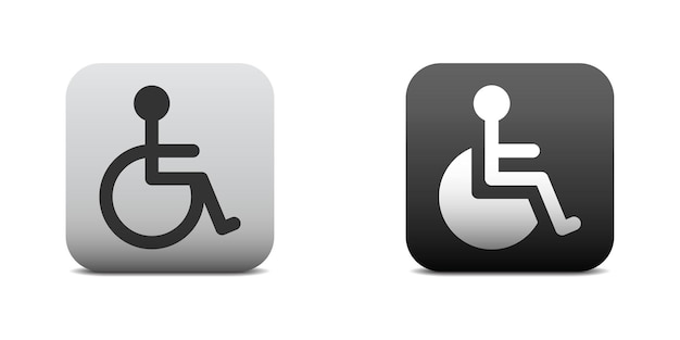 Wheelchair icons set Vector illustration