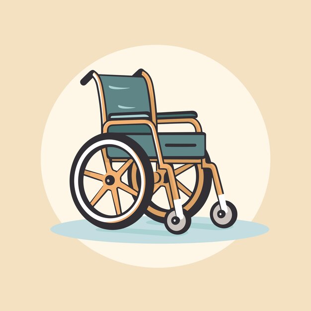 Vector a wheelchair with wheels on a beige background