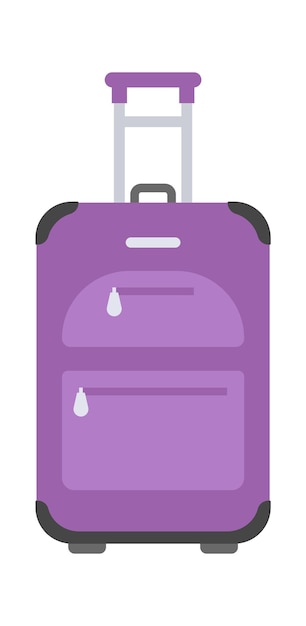 Wheeled suitcase Travel Baggage Vector illustration