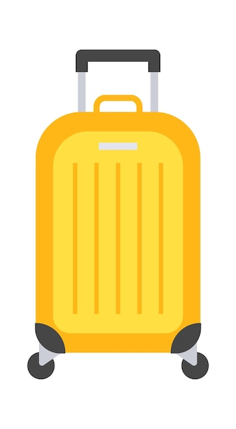 Vector wheeled suitcase travel baggage vector illustration