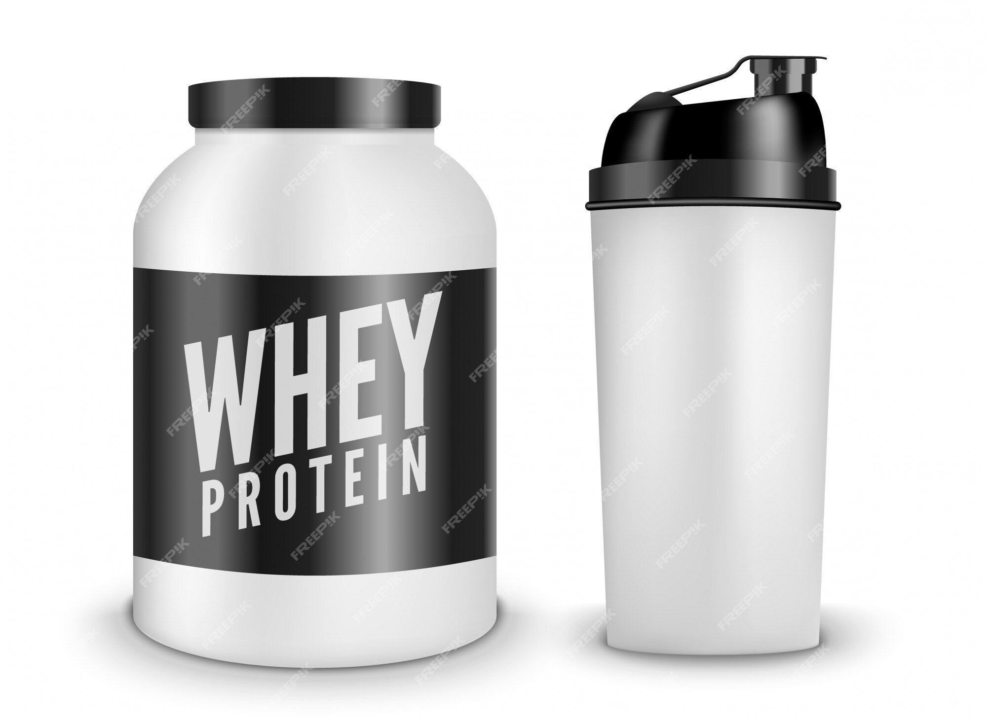 Premium Vector  Whey protein isolated on white background. sports