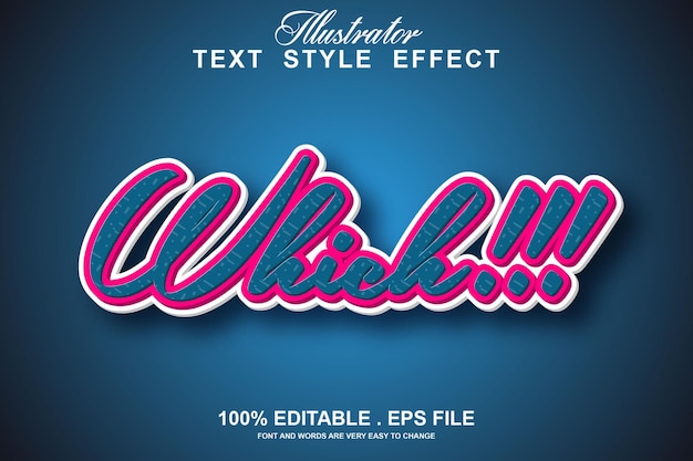 Vector which text effect editable