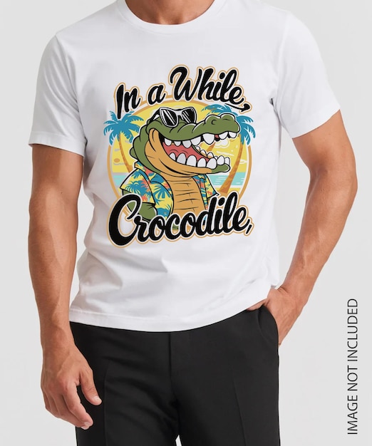 Vector in a while crocodile t shirt design