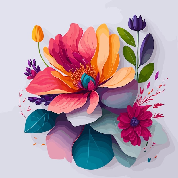 Whimsical Blooms Vectorkunst in volle bloei