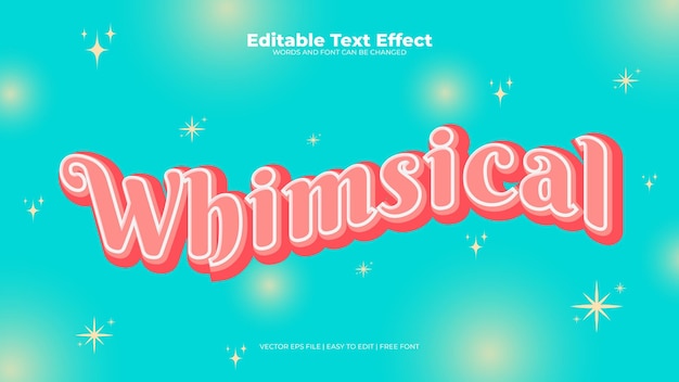 Whimsical blue sparkling editable text effect