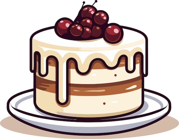 Whimsical cake vector dreams displayed vectorized cake wonders displayed