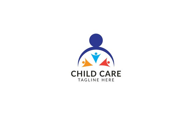 Vector whimsical childcare emblem with playful imagery evoking joy and nurturing care