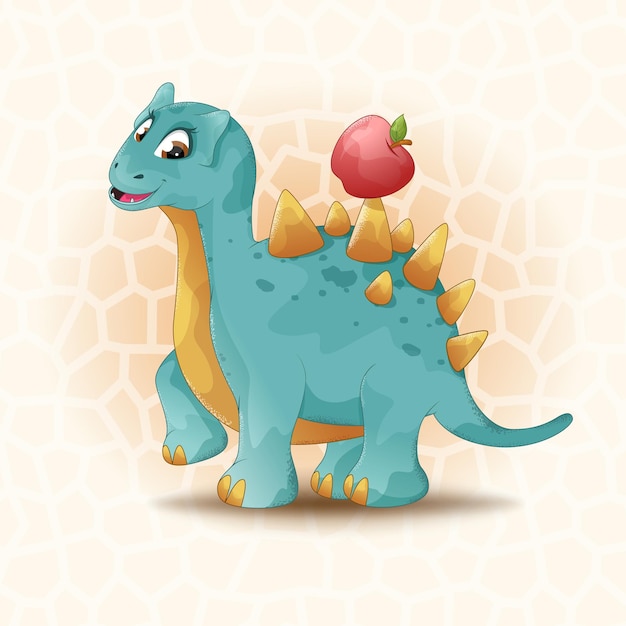 Whimsical Delight Dinosaur's Apple Adventure