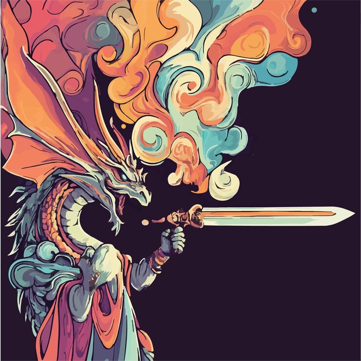 Vector whimsical dragon illustration a touch of fantasy