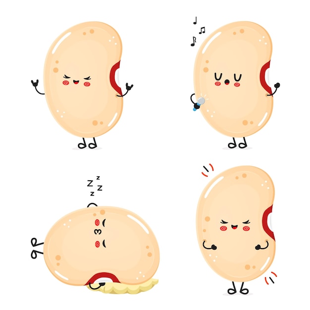 奇妙な臓豆は,歌うこと,眠る,恥ずかしがり,幸せをアニメで表現します.