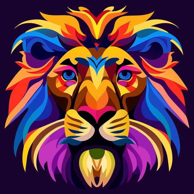 Vector whimsical lion icon set