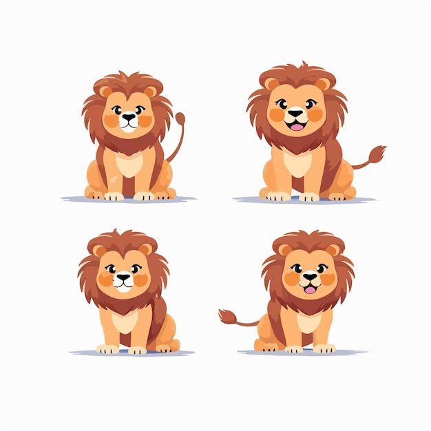 Vettore illustrazioni di leoni stravaganti in formato vettoriale che aggiungono carattere a qualsiasi disegno