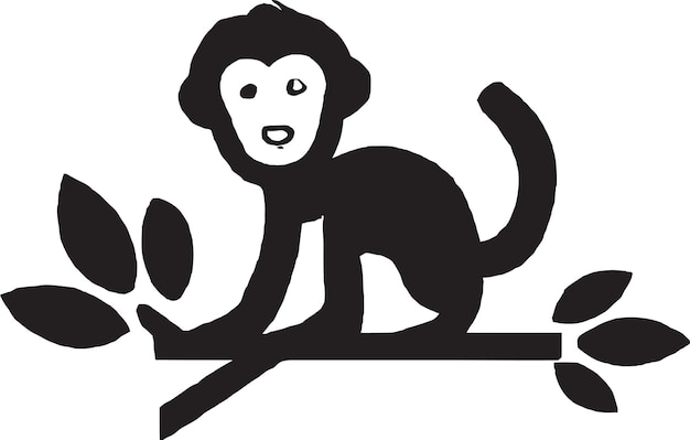 Vector whimsical monkey sign