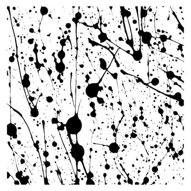 Vector whimsical monochrome ink stain vector pattern for playful artistic themes