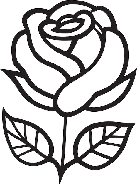 Whimsical Rose Vector Graphic for Playful Brands