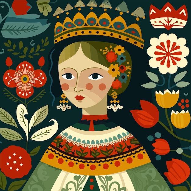 Whimsical Scandinavian Folk Art Characters