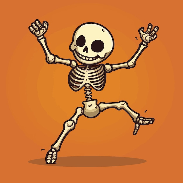 Whimsical Skeleton Playful Cartoon Dance