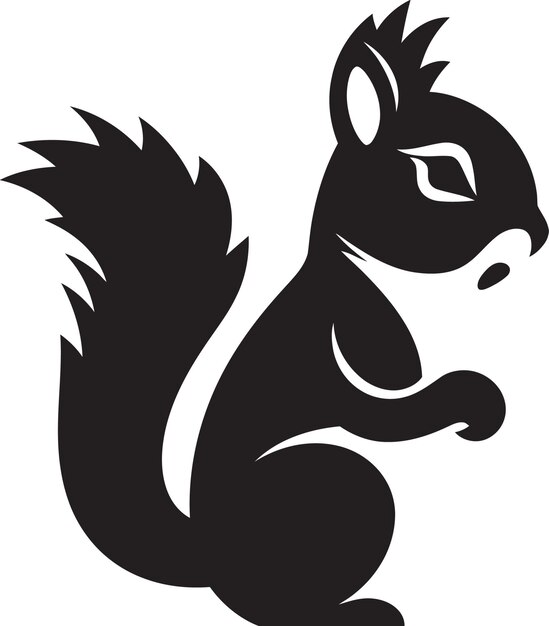 Vector whimsical squirrel sketch black vector artelegant squirrel profile vector in black