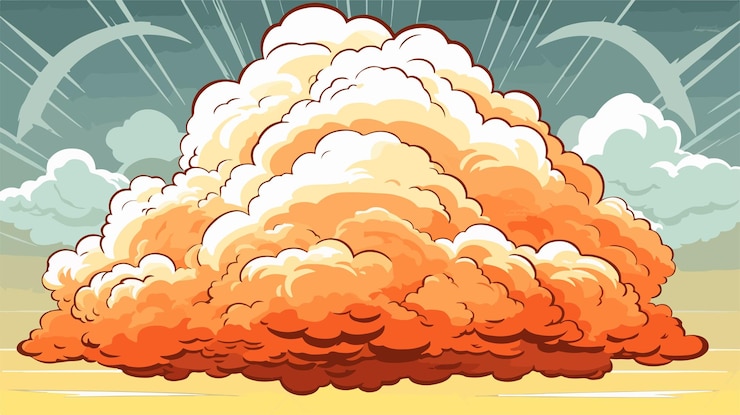 Vector whimsical storm cloud cartoon illustration