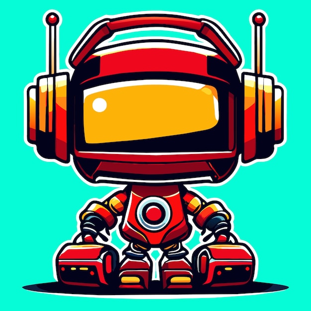 Whimsical wonders little robot graphics spreading design magic